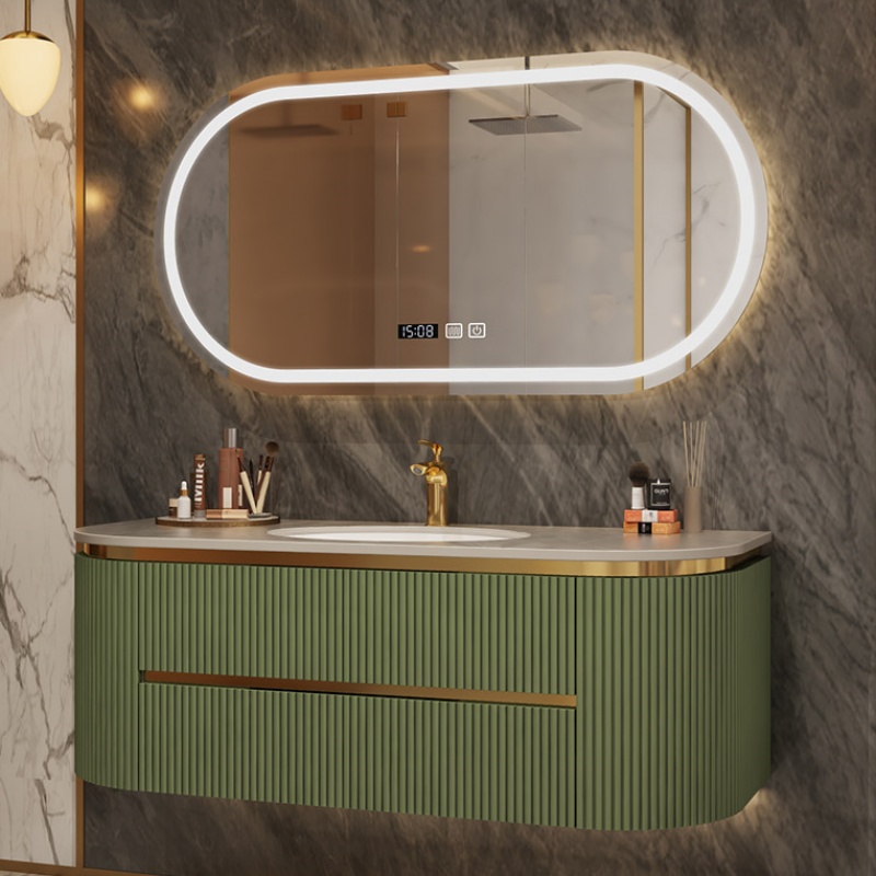 China Supplier Washroom Cabinet Small Plywood Bathroom Vanity for Apartment