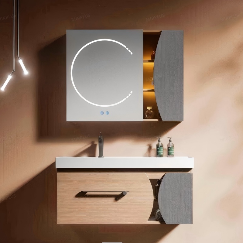 Modern Sanitary Ware Wall Mounted Luxury Bathroom Vanity with Porcelain Basin