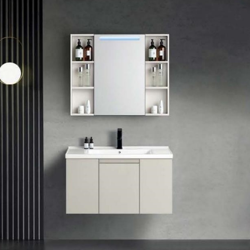 50cm Small House Available PVC Bathroom Cabinet with LED Light