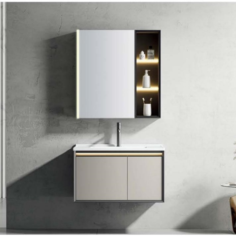 50cm Small House Available PVC Bathroom Cabinet with LED Light