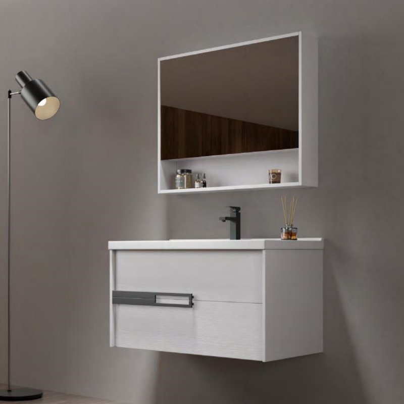 High Quality Bathroom Furniture Wall Hung Cabinet White Plywood Bathroom Vanity