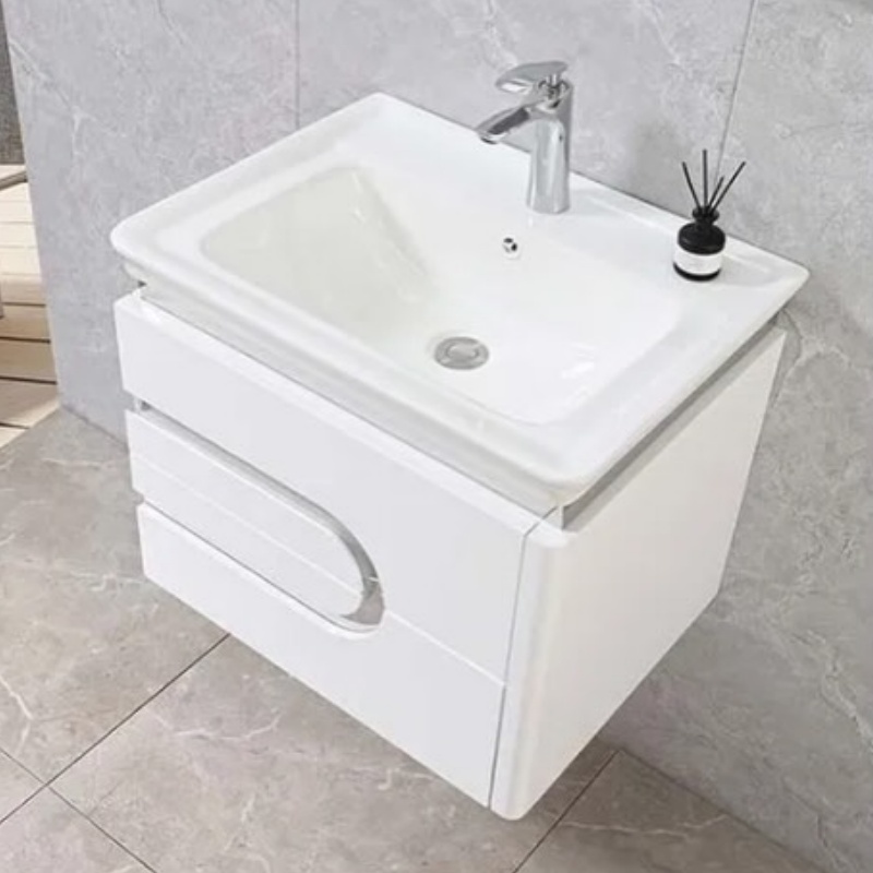 MDF PVC Lacquer Floor Storage Cabinet Bathroom Cabinet Assembly Vanity Unit