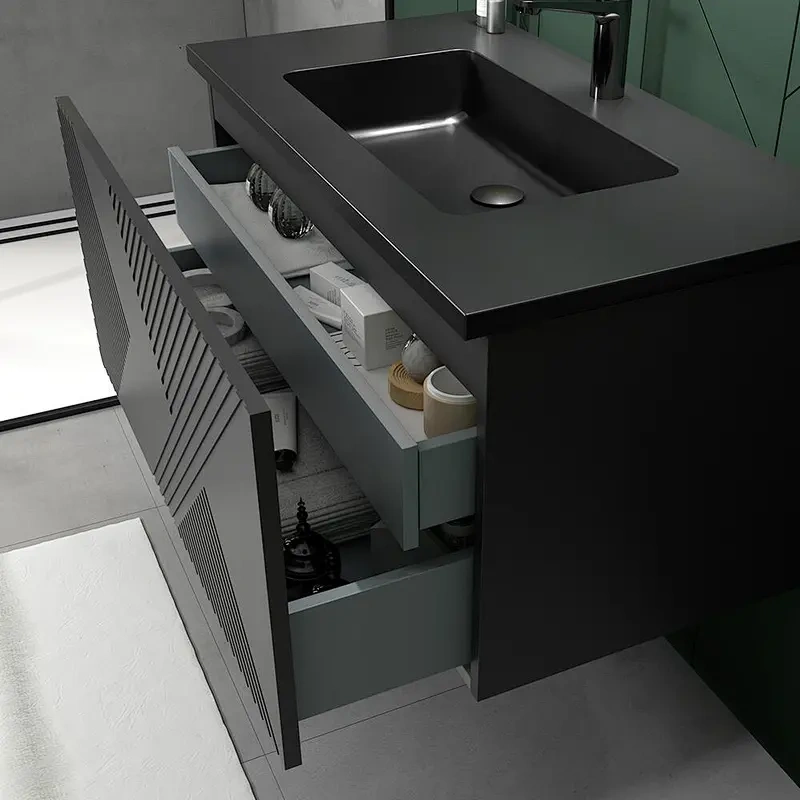 MDF Bathroom Equipments with Melamine Finished and Mirror Frame
