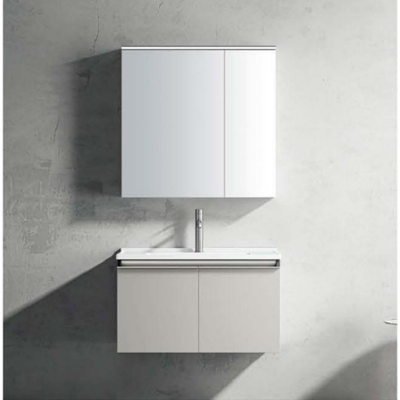 70cm PVC Bathroom Cabinet with Ceramic Basin Durable Modern Bathroom Furniture