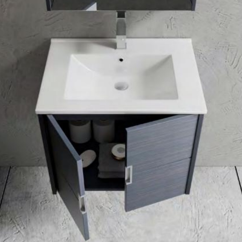 Solid Wood Grey Modern Bathroom Furniture Plywood Bathroom Vanity