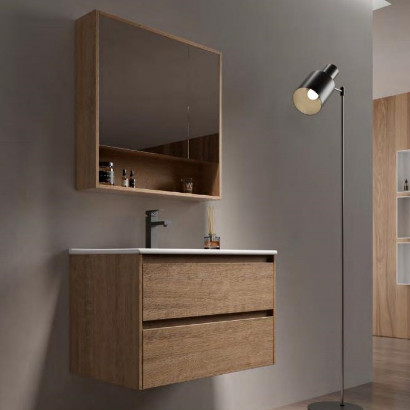 Hotel Modern Plywood Bathroom Vanity Cabinet Customizable Size Sink Optional