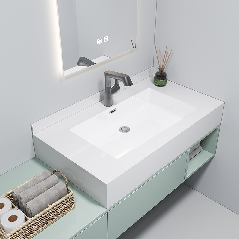 Modern Bathroom with Stylish Waterproof PVC Bathroom Storage Cabinet