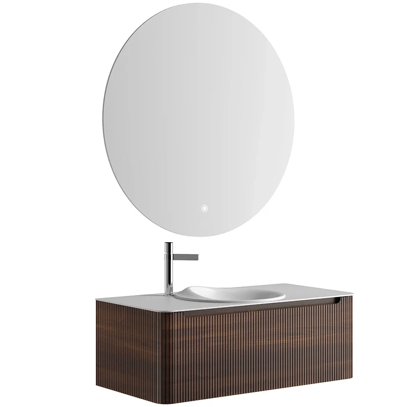 MDF PVC Lacquer Floor Storage Cabinet Bathroom Cabinet Assembly Vanity Unit