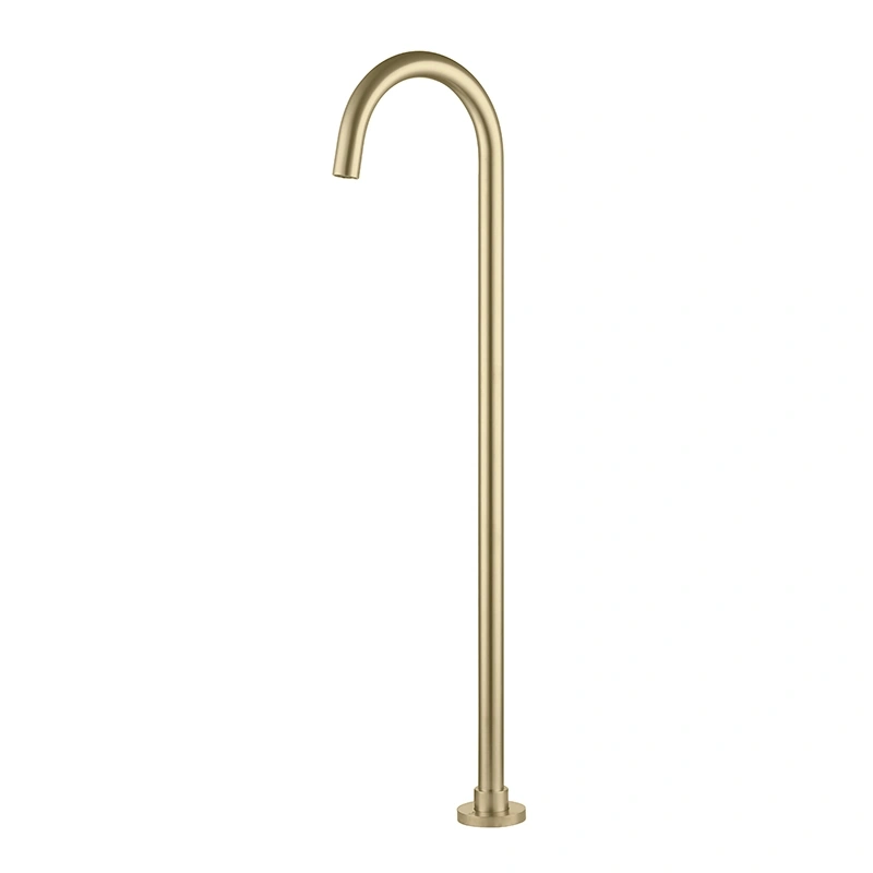 Freestanding Silver Square Flat Head Waterfall Bathtub Faucet