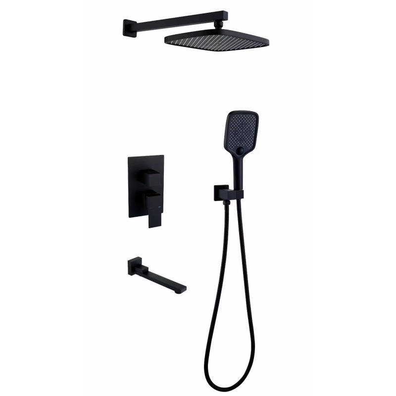 Watermark Matte Black Overhead Shower Combine Hand Shower