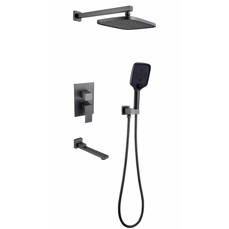 Watermark Matte Black Overhead Shower Combine Hand Shower
