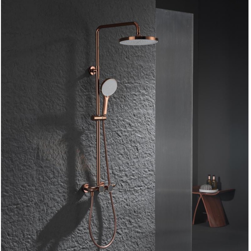 Sleek Modern Brass Shower Mixer for Hot and Cold Water