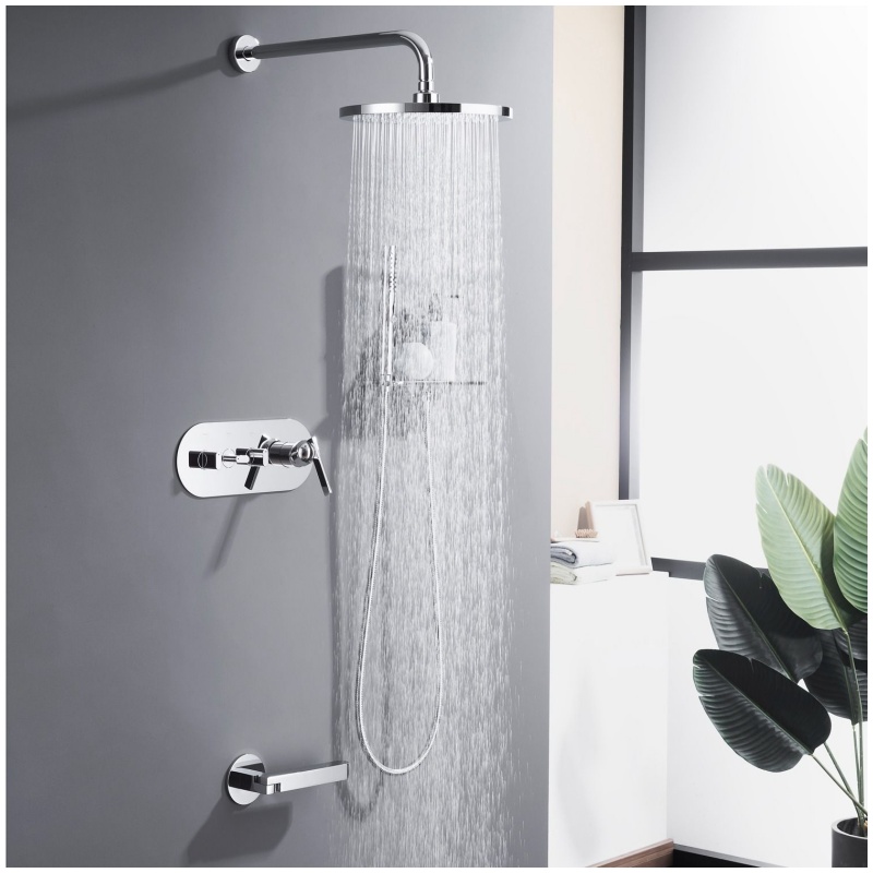 Luxury Round Two Way Concealed Shower Faucet System