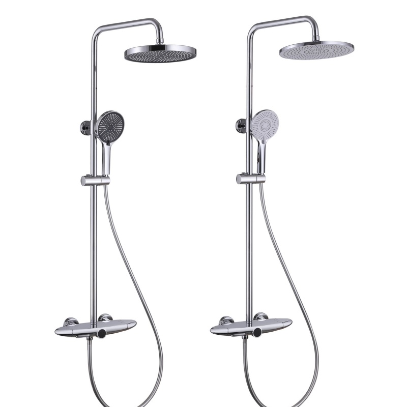 Contemporary in-Wall Rain Shower System with Mixer Control