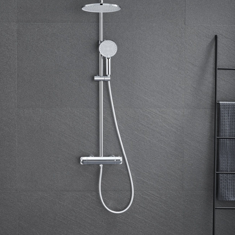 High-Quality Thermostatic Shower Panel with Stainless Steel Finish