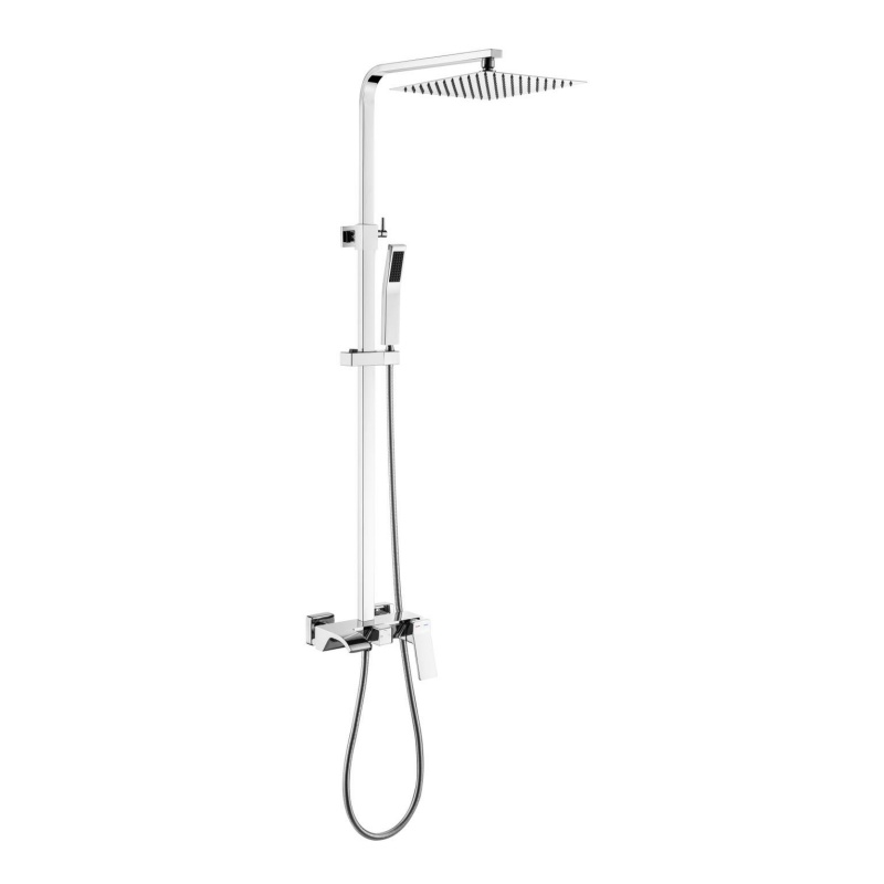 Contemporary in-Wall Rain Shower System with Mixer Control