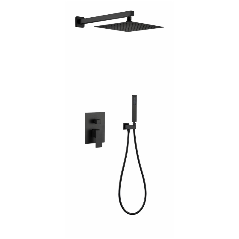 Watermark Matte Black Overhead Shower Combine Hand Shower
