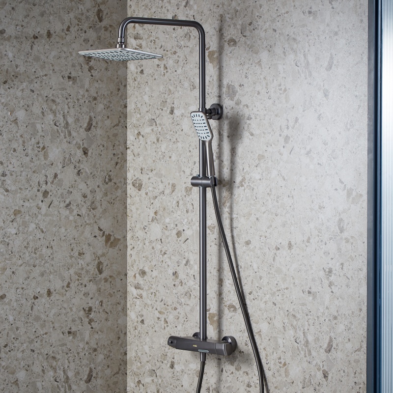 Stylish 3-Function Bathroom Shower Set with Brass Finish