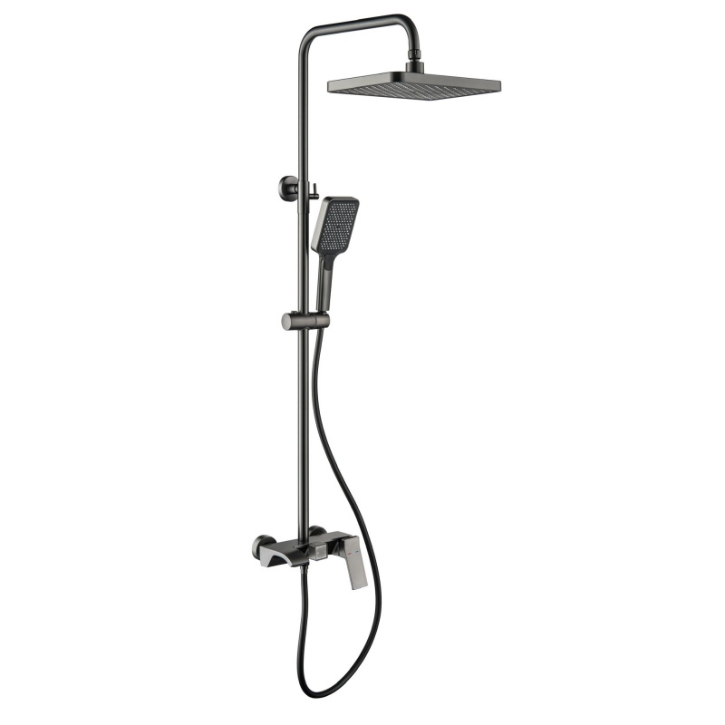 Contemporary in-Wall Rain Shower System with Mixer Control