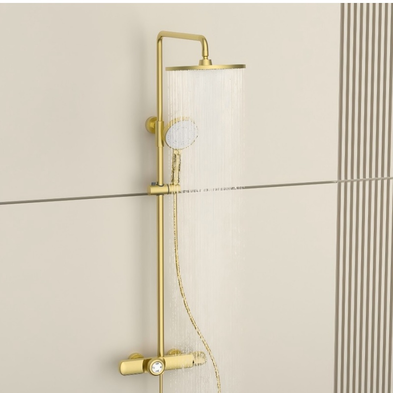High-Quality Thermostatic Shower Panel with Stainless Steel Finish