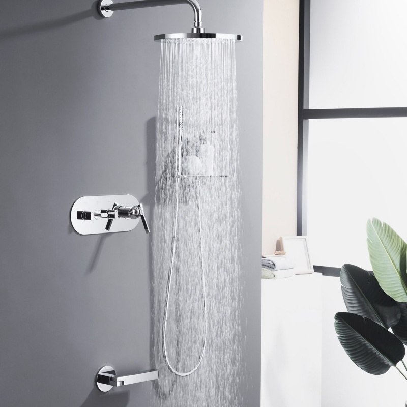 Modern Brass Shower Faucet Set with Stylish Bathtub Mixer