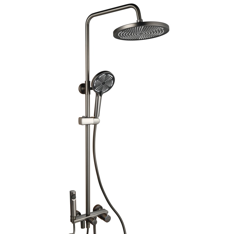 Elegant Wall Mounted Brass Rain Shower Faucet Set