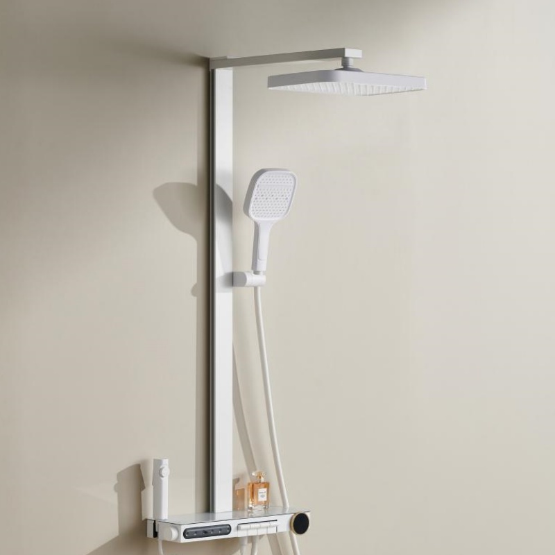 Elegant Gun Gray Brass Shower Faucet System for Luxurious Bathrooms