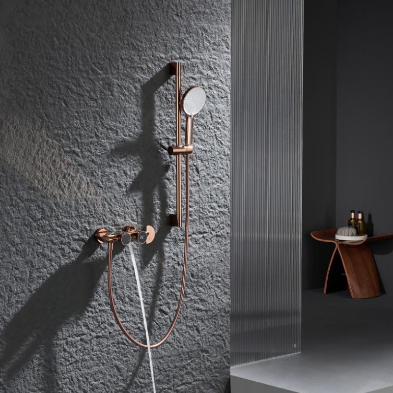 Sleek Modern Brass Shower Mixer for Hot and Cold Water