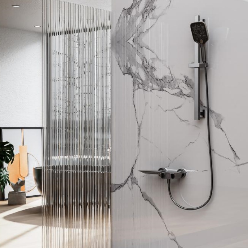 Stylish 3-Function Bathroom Shower Set with Brass Finish