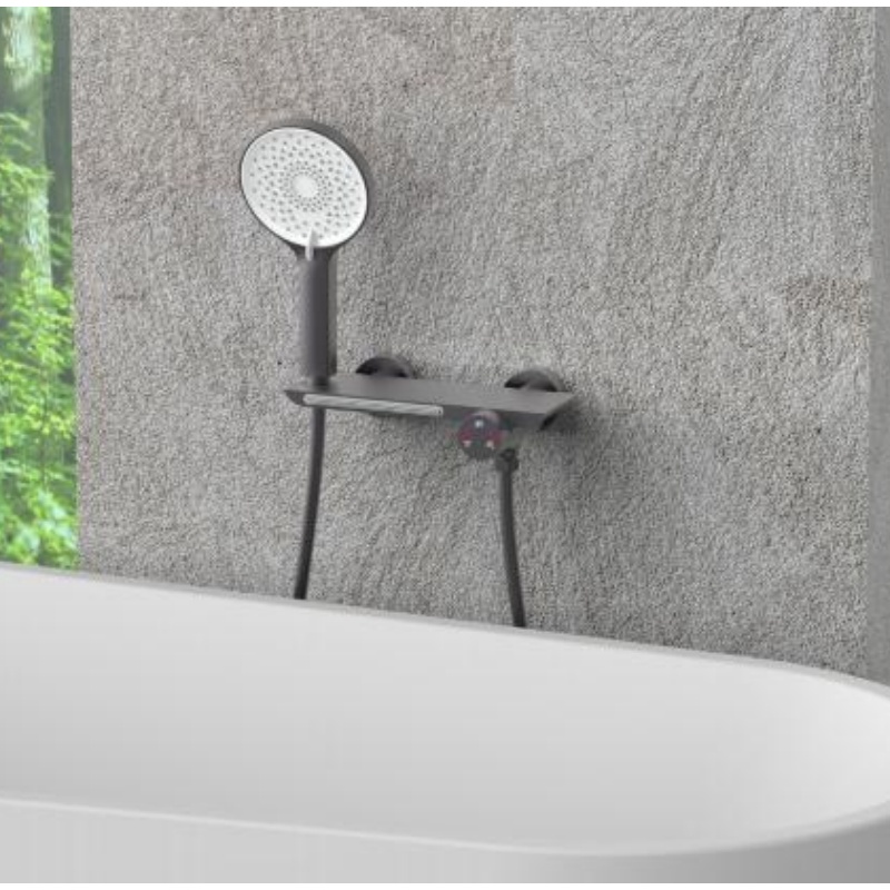 Sleek Modern Brass Shower Mixer for Hot and Cold Water