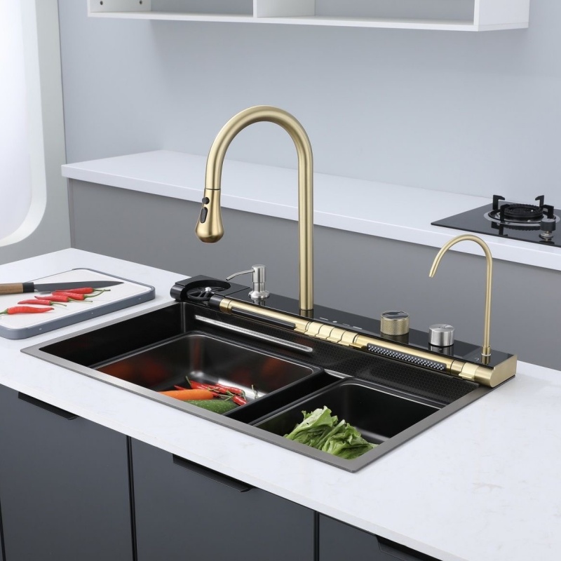 Premium Handmade Square Kitchen Sink SUS304 SUS316 Stainless Steel Single Bowl Brushed Finish Custom Color