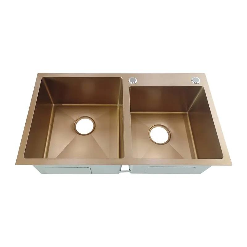 Thick Gauge Square Kitchen Sink Stainless Steel Single Bowl Undermount Handmade Heavy Duty Basin
