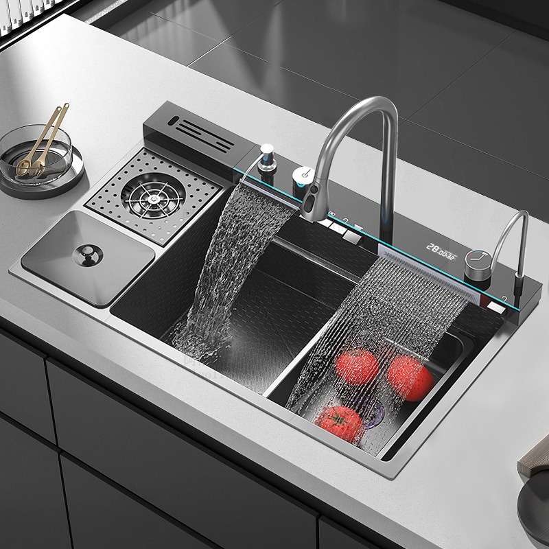 Modern Handmade Square Kitchen Sink 304 Stainless Steel Single Bowl Undermount Kitchen Basin Custom Finish