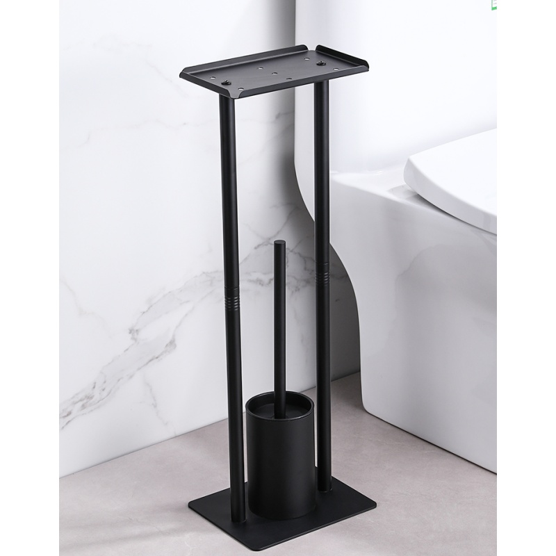 Modern Hotel Chrome Wall Mount Toilet Bamboo Bathroom Accessories Set
