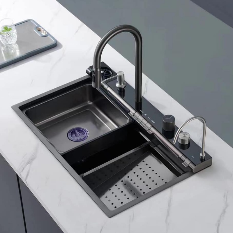 Modern Handmade Square Kitchen Sink 304 Stainless Steel Single Bowl Undermount Kitchen Basin Custom Finish