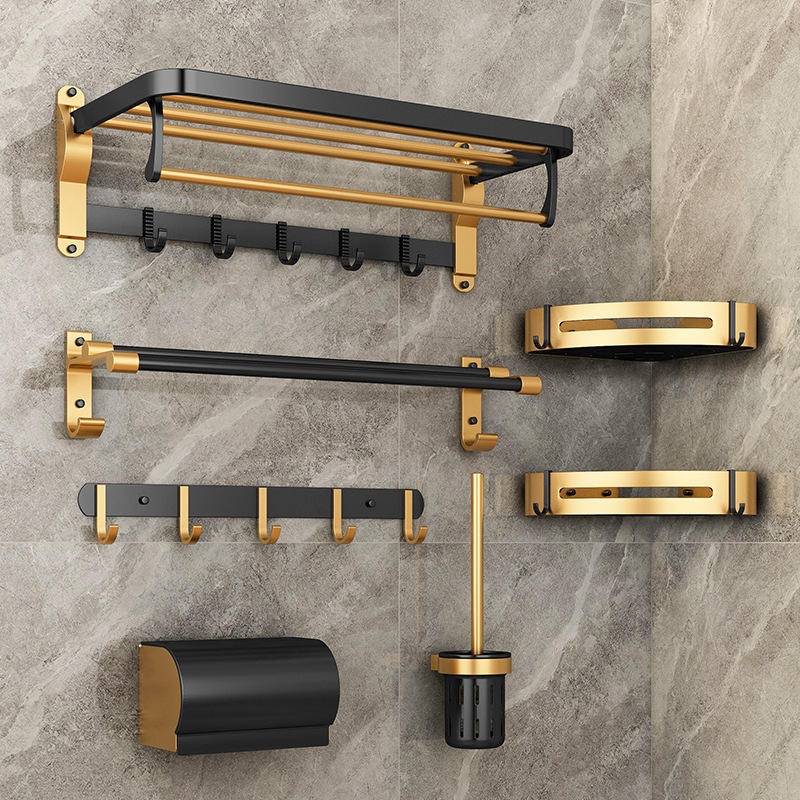 8 Pieces Square Design Wall Mount Chrome Bathroom Hardware Accessories Set