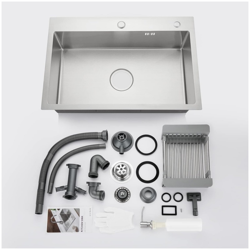 Multifunctional Kitchen Handmade Sink Flying Rain Waterfall Kitchen Sink Set