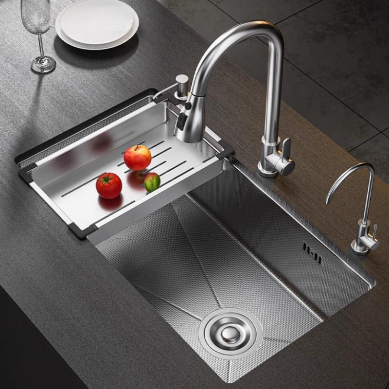 Premium Handmade Square Kitchen Sink SUS304 Stainless Steel Single Bowl Deep Undermount Kitchen Sink