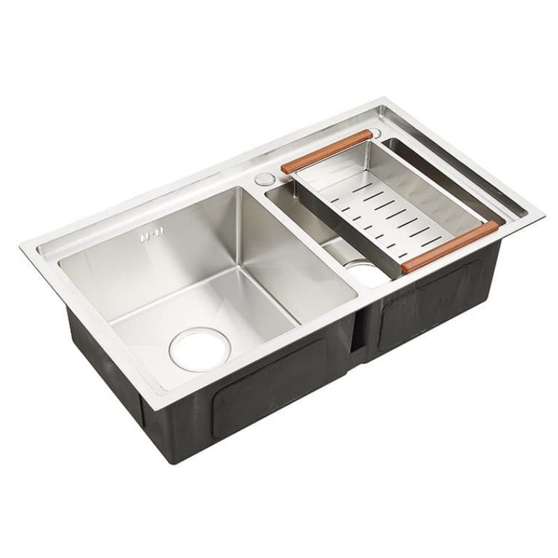 Modern Handmade Square Kitchen Sink 304 Stainless Steel Single Bowl Undermount Kitchen Basin Custom Finish