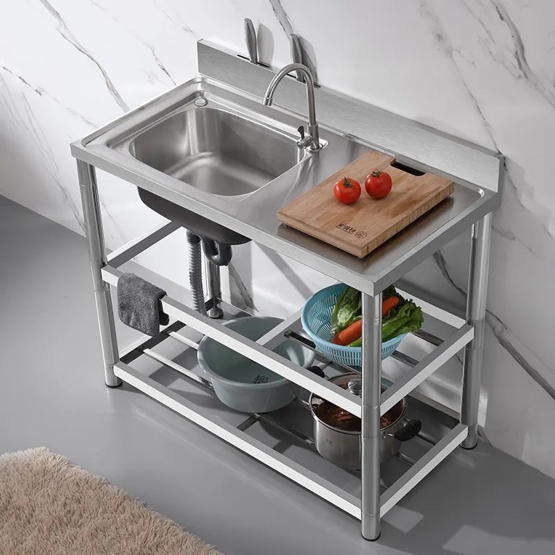Thick Gauge Square Kitchen Sink Stainless Steel Single Bowl Undermount Handmade Heavy Duty Basin