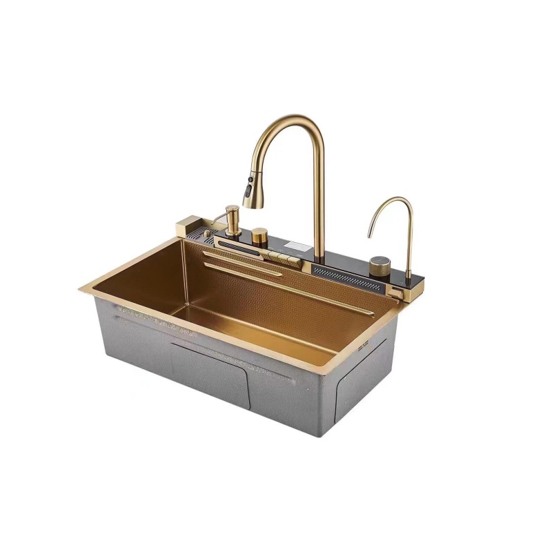 Handmade Square Kitchen Sink Stainless Steel Single Bowl X Flume Drain Undermount Custom Size Basin