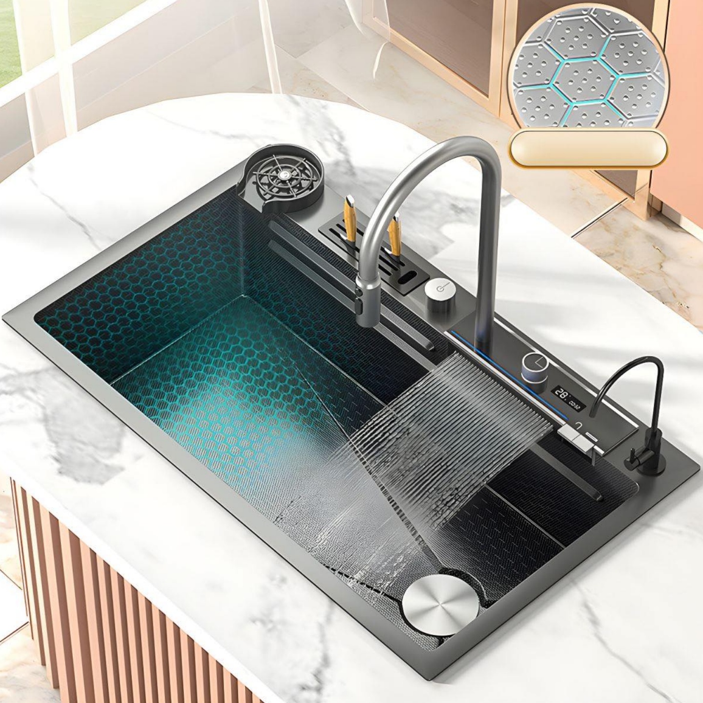 Modern Double Bowls Custom Made Size Drop in Stainless Steel Kitchen Sink