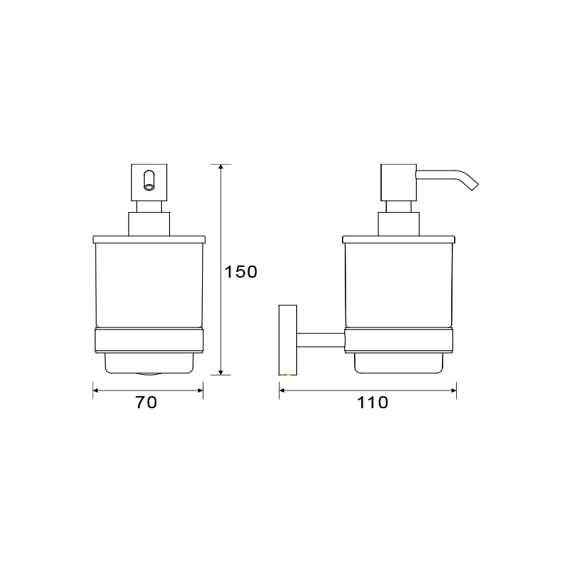 Brushed Nickel Wall Mounted 6 Pieces Stainless Steel Modern Bathroom Accessories Set