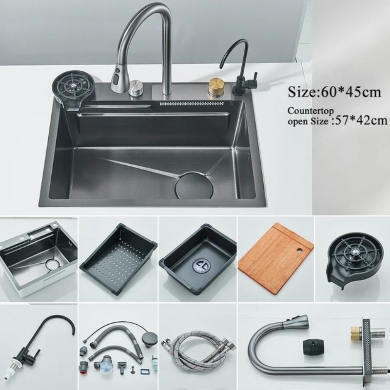 Commercial Grade Square Kitchen Sink Stainless Steel Single Bowl Undermount Handmade Durable Sink