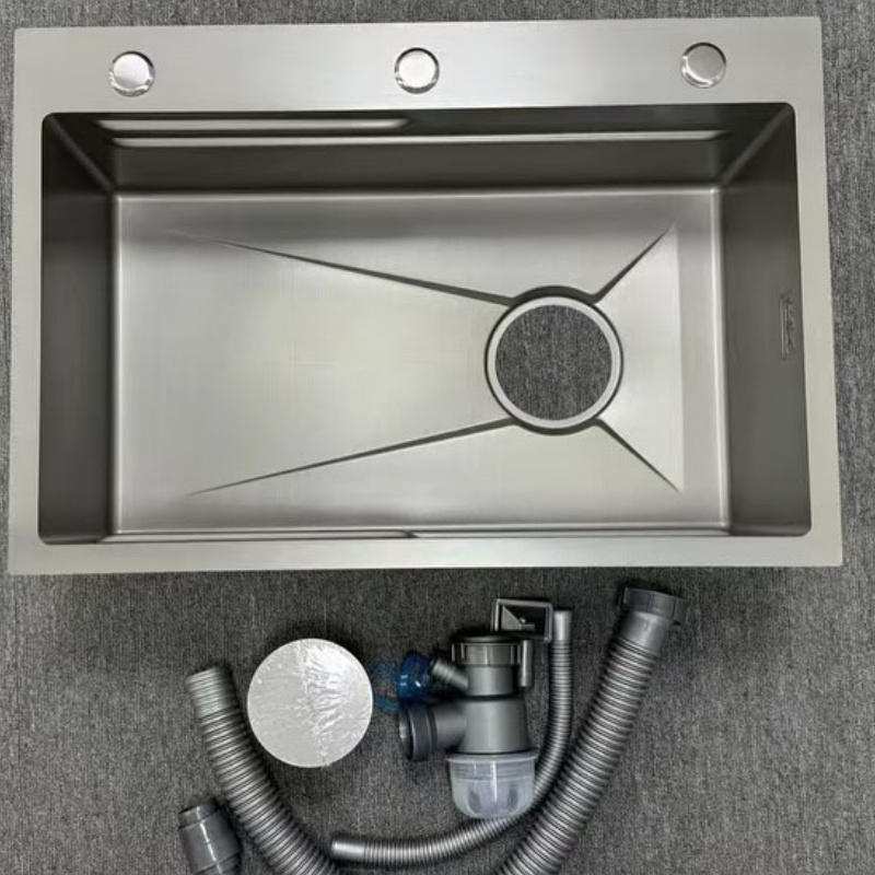 Large Rectangular Kitchen Sink with Double Bowls in SUS304 Steel