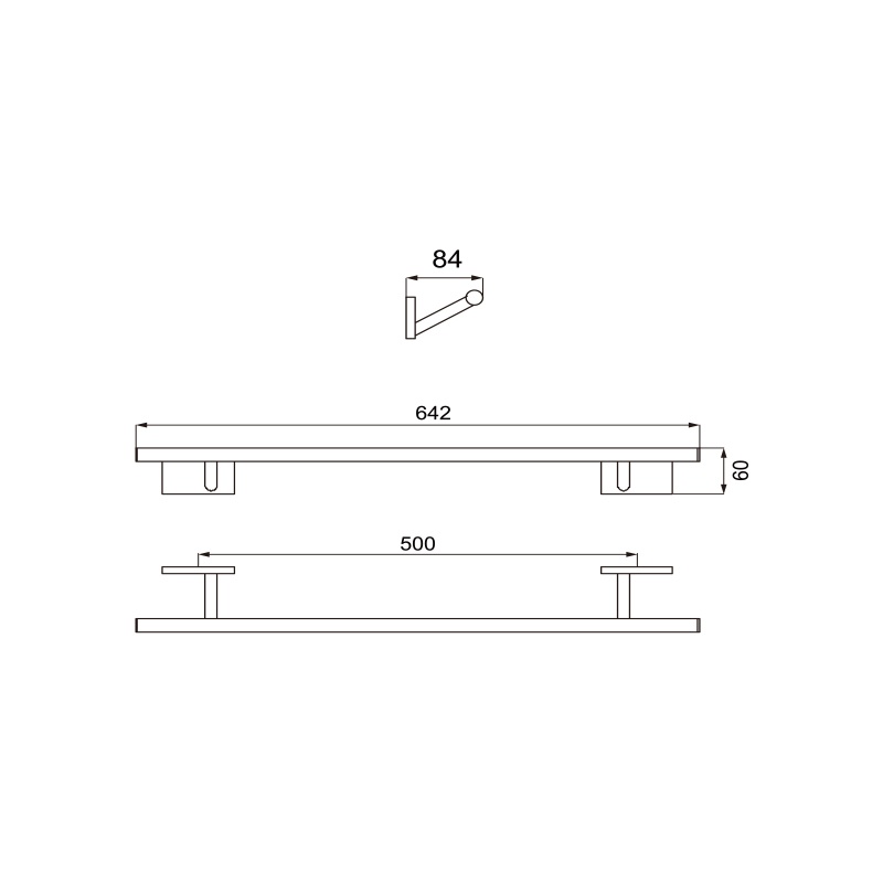 24 Inch Bathroom Hardware Set Wall Mounted Towel Bar Set