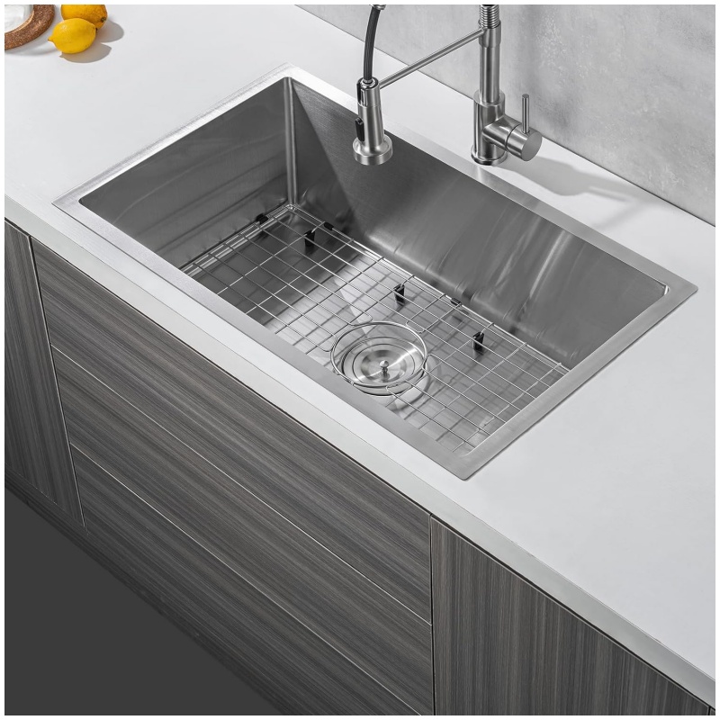 Premium Stainless Steel 304/316 Under Mount Kitchen Sink Handmade Customized Size 650X440X205mm
