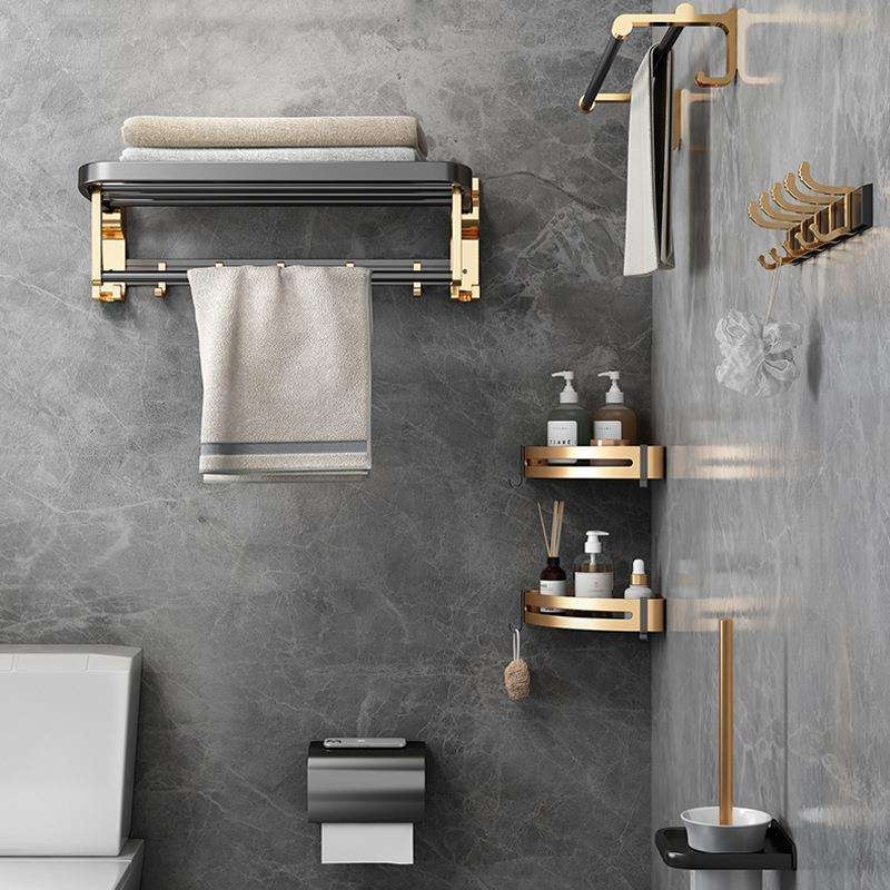 Hotel Project Modern Brushed Nickel 4 Pieces Bathroom Accessories Set