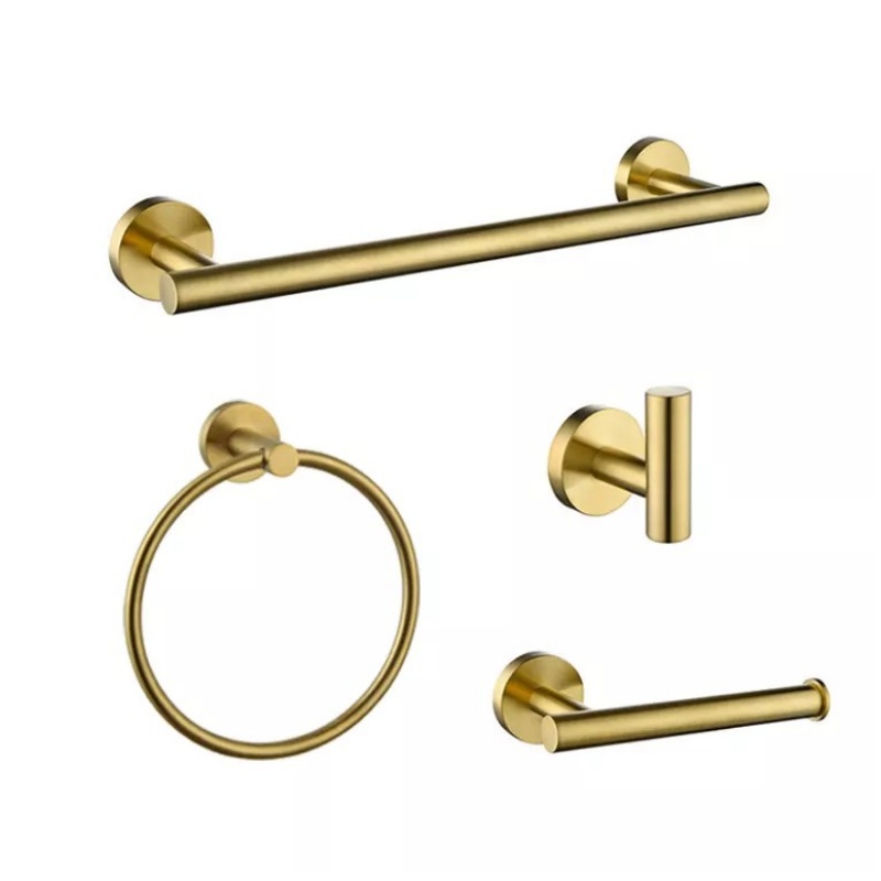 6 Pieces Luxury Bathroom Design Wall Mount Gold Brass Bathroom Accessories