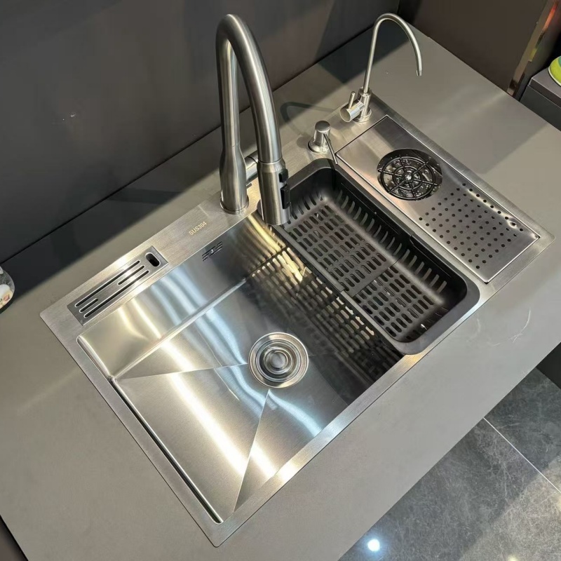 Custom Stainless Steel Kitchen Sink Square Handmade Single Bowl Undermount Sink 304 316 Steel Modern Kitchen Sink Manufacturer OEM Service